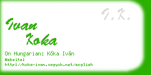 ivan koka business card